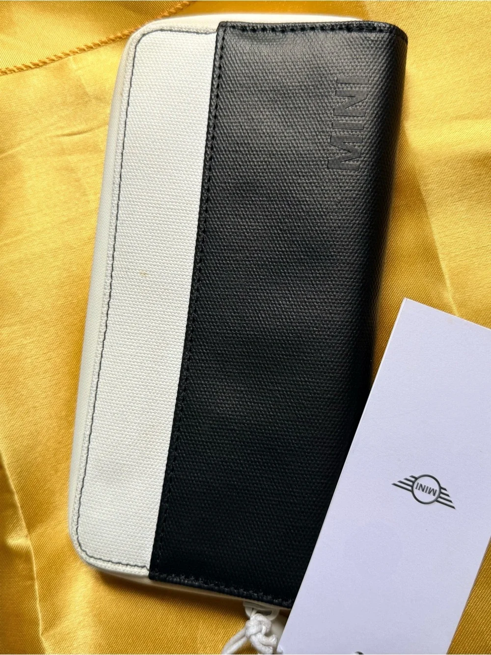 BMW Black and White Zip-Around Wallet